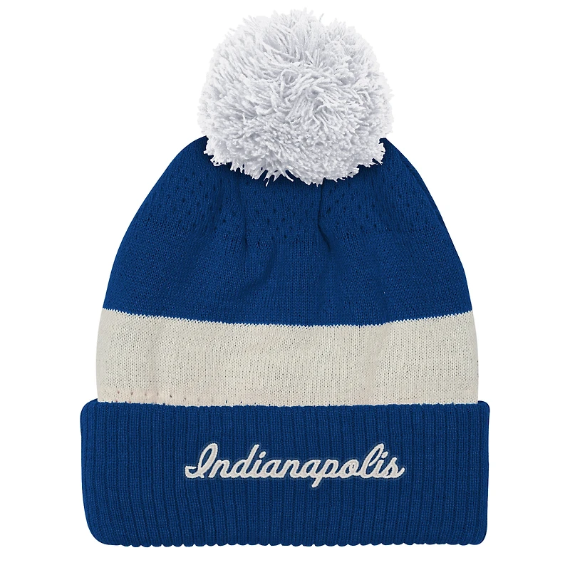 Youth Outerstuff  Royal Indianapolis Colts Modern Fan Cuffed Knit Hat with Pom