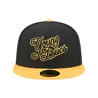 Casquette ajustée 59FIFTY noire New Era pour homme, thème Indianapolis Indians