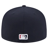 Casquette ajustée 59FIFTY pour homme New Era, collection authentique des Indianapolis Indians, blanc/bleu marine