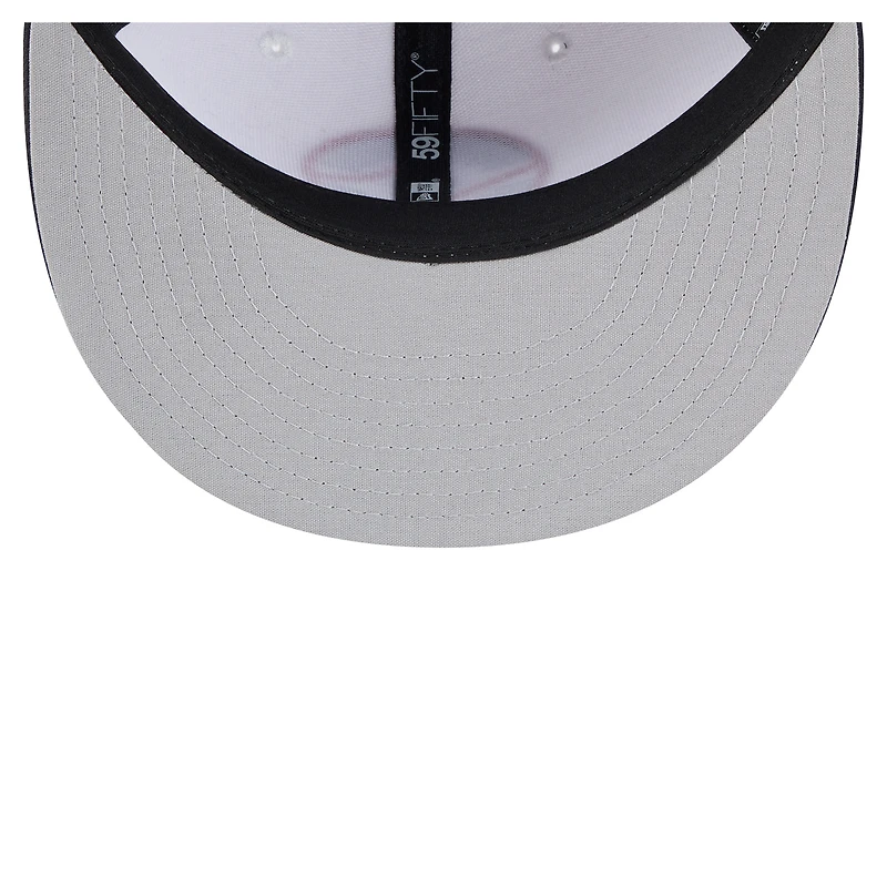 Casquette ajustée 59FIFTY pour homme New Era, collection authentique des Indianapolis Indians, blanc/bleu marine