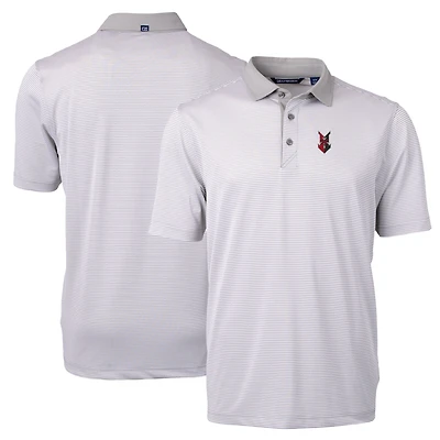 Men's Cutter & Buck Gray/White Indianapolis Indians Virtue Eco Pique Micro Stripe Recycled Polo
