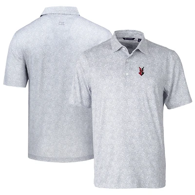Men's Cutter & Buck Gray Indianapolis Indians DryTec Pike Constellation Print Stretch Polo