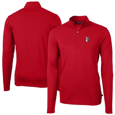 Men's Cutter & Buck Red Indianapolis Indians Virtue Eco Pique Recycled Quarter-Zip Pullover Top