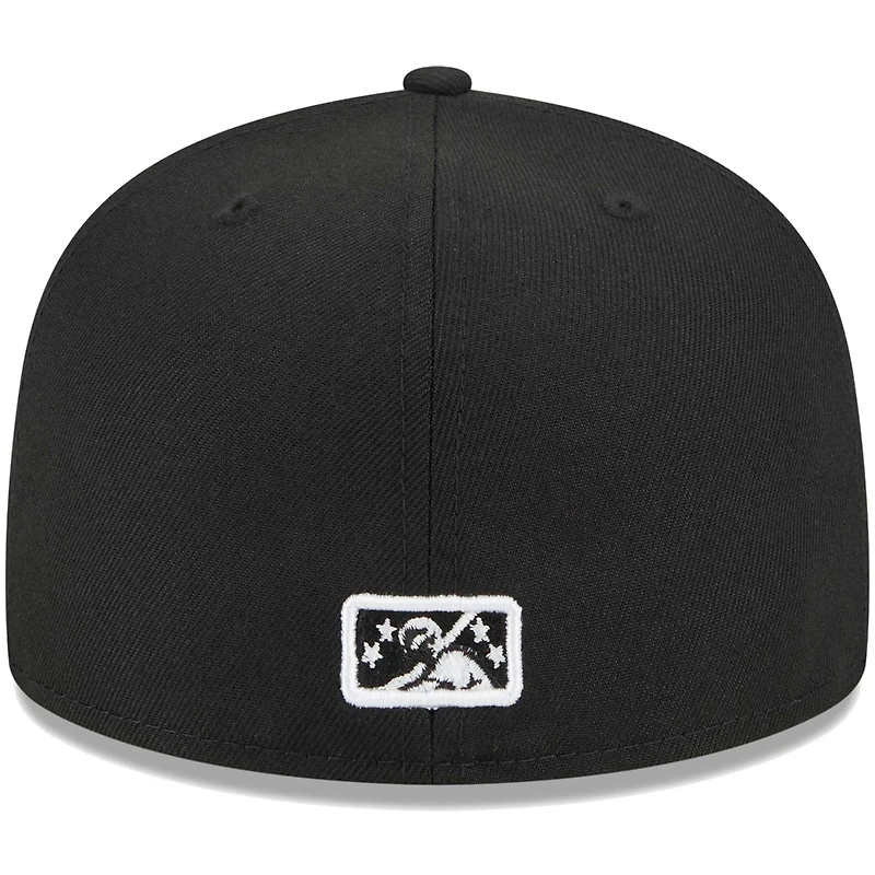 Men's New Era Black Indianapolis Indians Theme Nights 500  59FIFTY Fitted Hat
