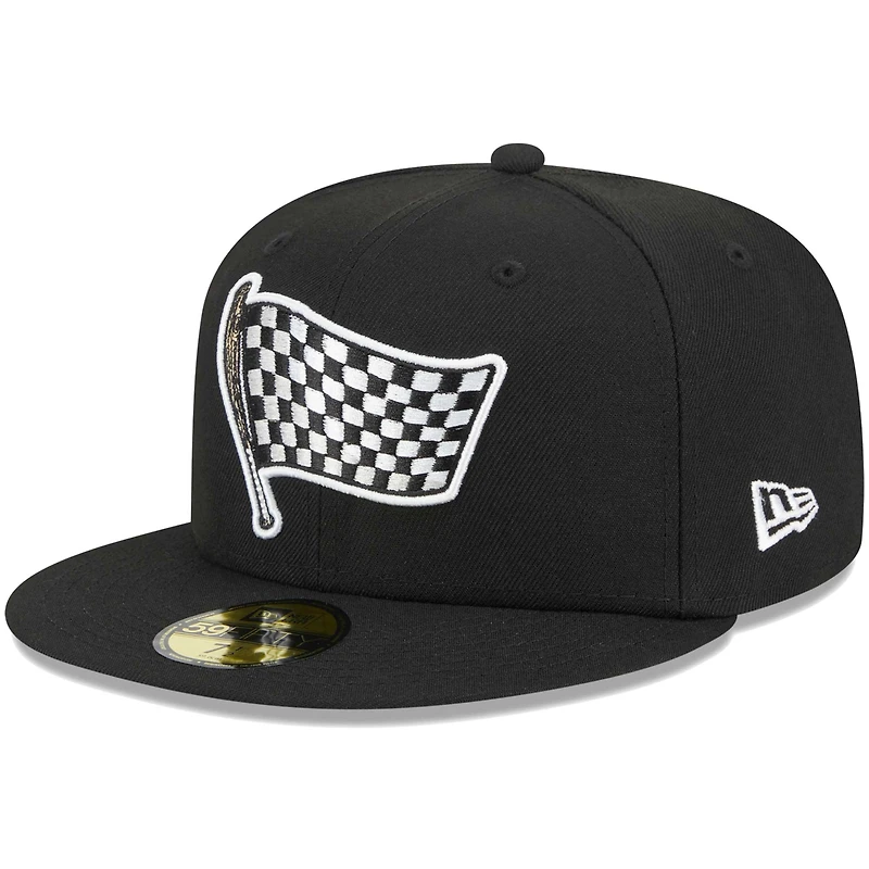 Men's New Era Black Indianapolis Indians Theme Nights 500 59FIFTY Fitted Hat