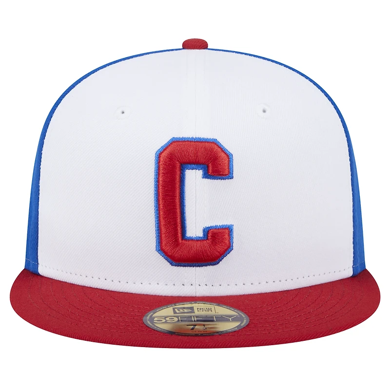 Casquette ajustée 59FIFTY bleue sur le thème des Clowns de nuit Indiens d'Indianapolis New Era pour hommes