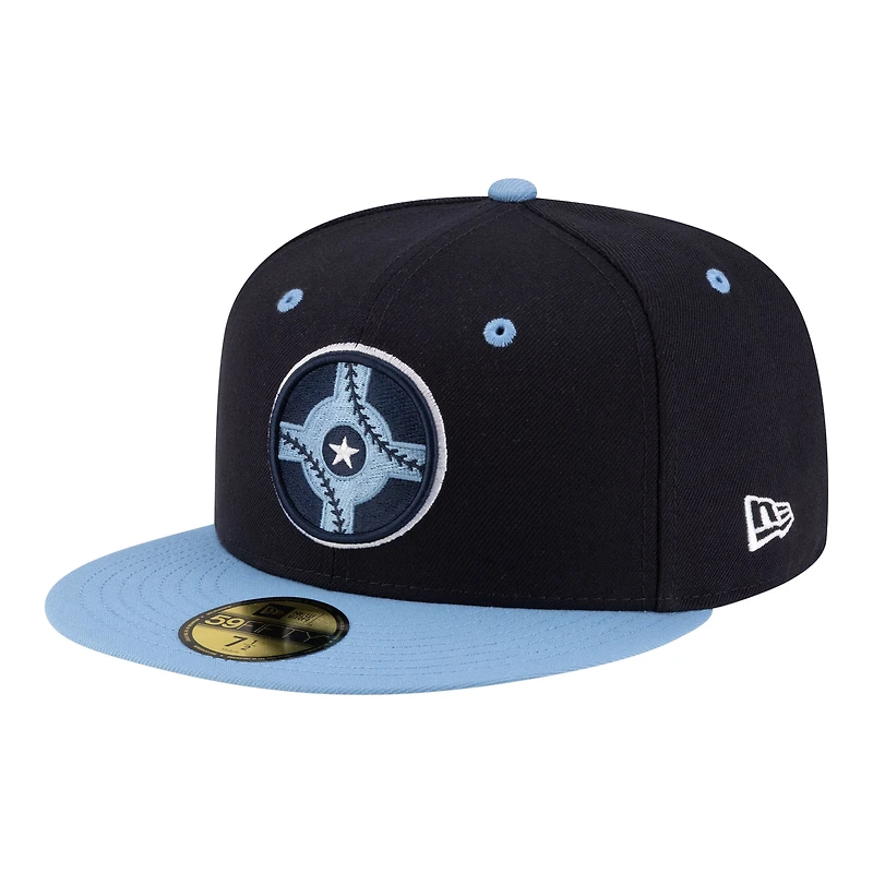 Men's New Era Navy/Light Blue Indianapolis Indians Authentic Collection 59FIFTY Fitted Hat