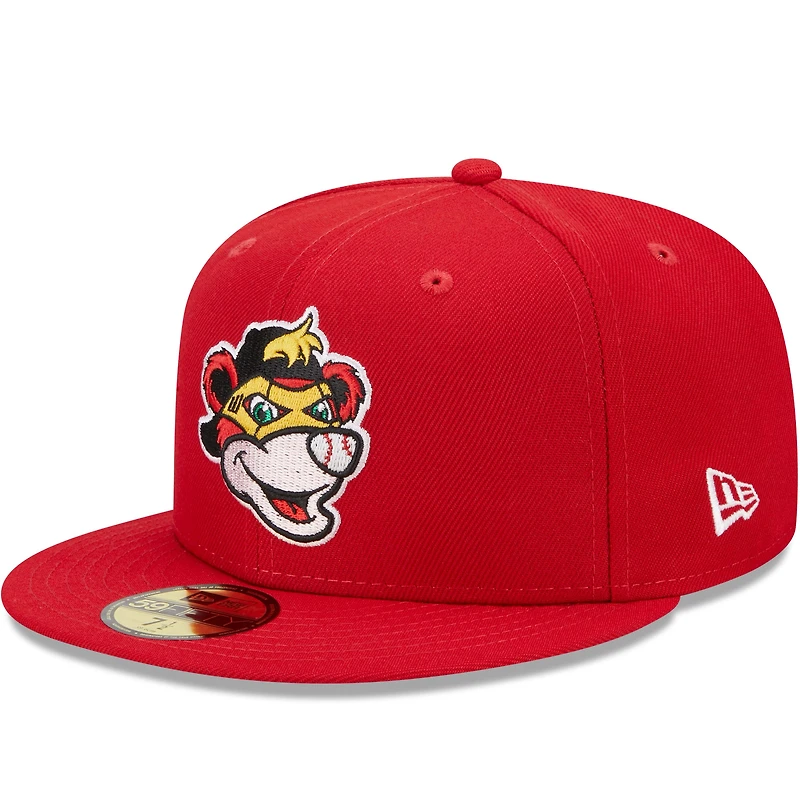 Casquette ajustée New Era rouge Indianapolis Indians Marvel x Minor League 59FIFTY pour homme
