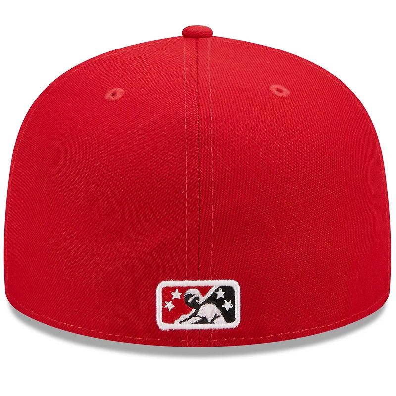 Casquette ajustée 59FIFTY Indianapolis Indians Marvel x Minor League New Era pour homme, rouge