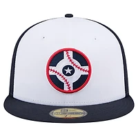 Casquette ajustée 59FIFTY blanche New Era pour hommes sur le thème des Indians d'Indianapolis Night Circle City