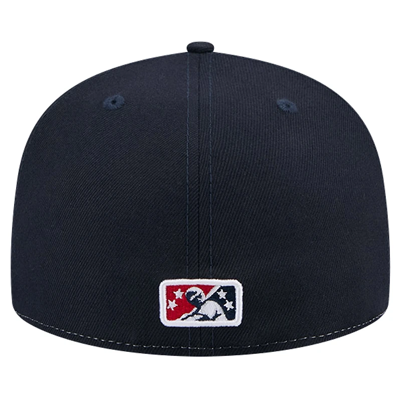 Casquette ajustée 59FIFTY blanche New Era pour hommes sur le thème des Indians d'Indianapolis Night Circle City