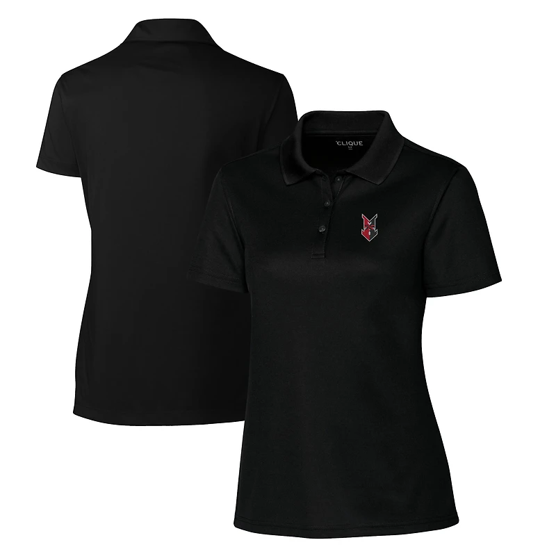 Women's Cutter & Buck Black Indianapolis Indians Clique Spin Eco Performance Pique Polo