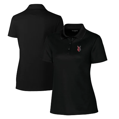 Women's Cutter & Buck Black Indianapolis Indians Clique Spin Eco Performance Pique Polo