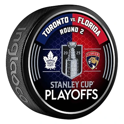 Inglasco Toronto Maple Leafs vs. Florida Panthers 2025 Stanley Cup Playoffs Second Round Dueling Match-Up Hockey Puck