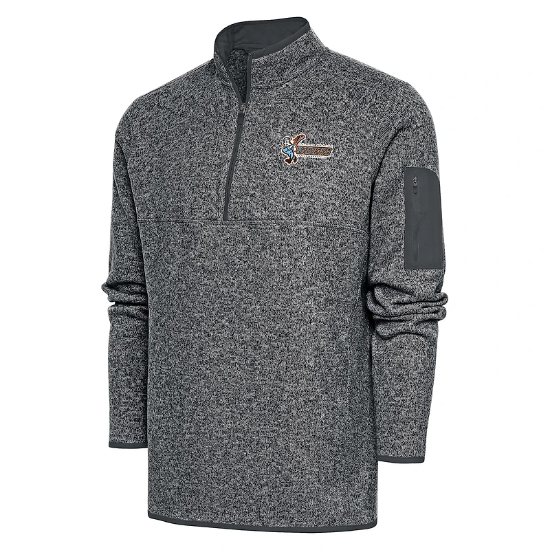 Veste à enfiler Fortune quart de zip pour homme, couleur charbon chiné, Inland Empire 66ers, Antigua