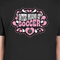 Girls Youth New Era Black Inter Miami CF Bubble Heart T-Shirt