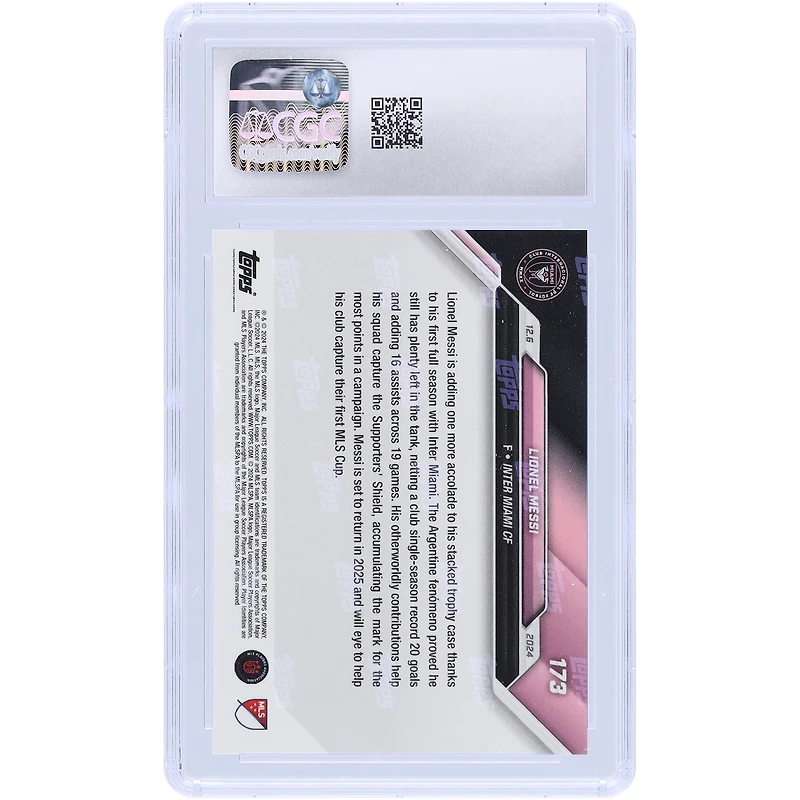 Lionel Messi Inter Miami CF 2024 Topps Now MLS Futbol Icon Bags MLS Landon Donovan MVP Honor #173 CGC Carte authentifiée 9.5