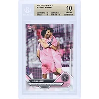 Lionel Messi Inter Miami CF 2025 Topps maintenant le joueur de MLS le plus rapide à contribuer à 40 buts #1 BGS Authenticated 10 Card - 10,9.5,10,10 Subgrades