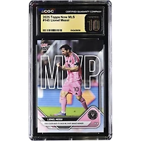 Lionel Messi Inter Miami CF 2025 Topps Now MLS First-Ever Back-to-Back MLS MVP Award Winner #145 CGC Authenticated PRISTINE 10 Card