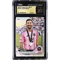 Lionel Messi Inter Miami CF 2025 Topps Now MLS Key Assists in Title Win Bag MLS Cup MVP Honors #144 CGC Authenticated PRISTINE 10 Card