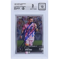 Lionel Messi Inter Miami CF Autographed 2023 Topps Chrome MLS #58 BAS Authenticated 9/10 Card
