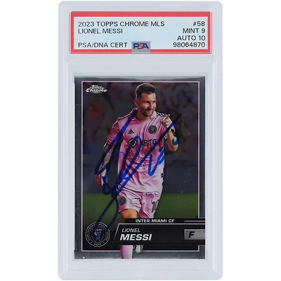 Lionel Messi Inter Miami CF Autographed 2023 Topps Chrome MLS #58 PSA Authenticated 9/10 Card