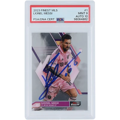 Lionel Messi Inter Miami CF Autographed 2023 Topps Finest MLS #1 PSA Authenticated 9/10 Card