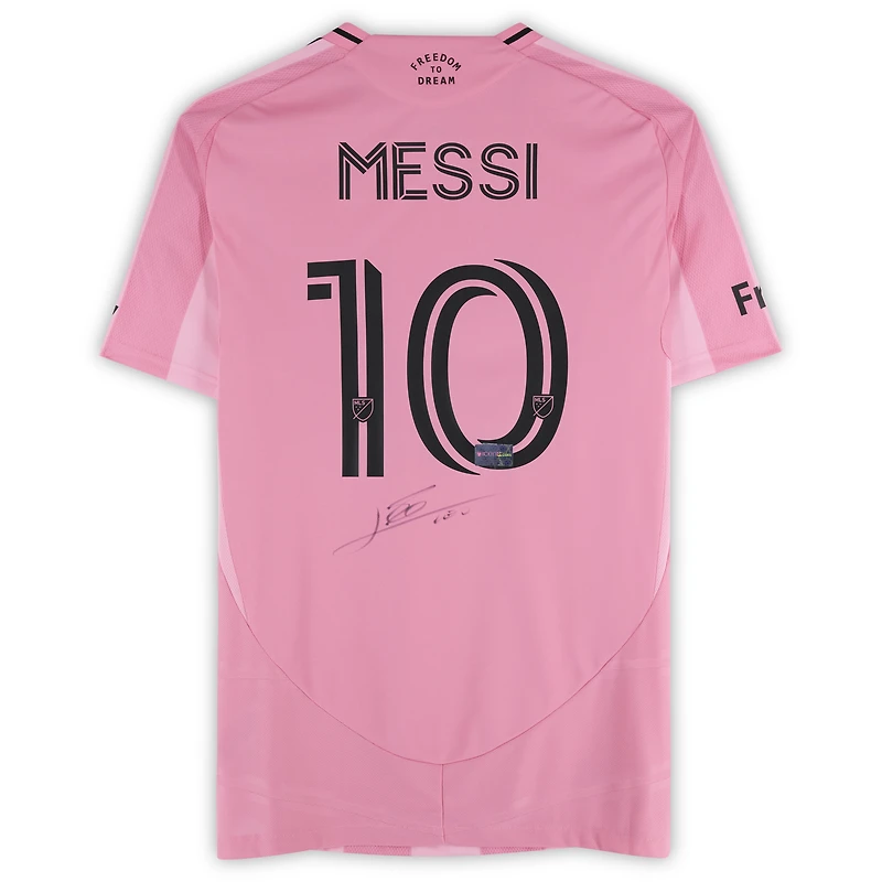 Maillot adidas Euforia rose dédicacé par Lionel Messi de l'Inter Miami CF 2025