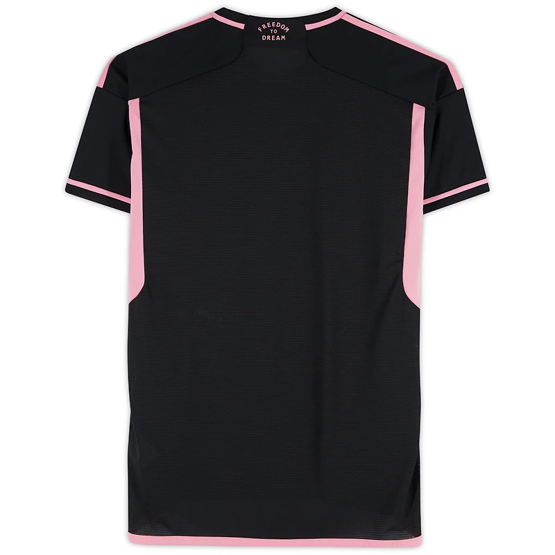 Maillot adidas authentique noir dédicacé par Lionel Messi, Luis Suarez et Sergio Busquets de l'Inter Miami CF 2023 - Signature sur le devant