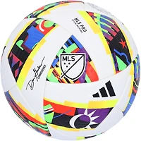 Ballon de football adidas MLS Match 2024 dédicacé par Lionel Messi, Luis Suarez et Sergio Busquets de l'Inter Miami CF