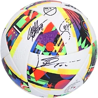Ballon de football adidas MLS Match 2024 dédicacé par Lionel Messi, Luis Suarez et Sergio Busquets de l'Inter Miami CF