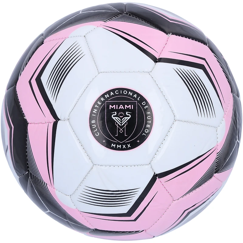 Ballon de football avec logo autographié de Lionel Messi, Luis Suarez et Sergio Busquets de l'Inter Miami CF