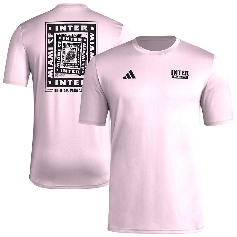 T-shirt cache-cœur adidas rose clair Inter Miami CF Local pour homme