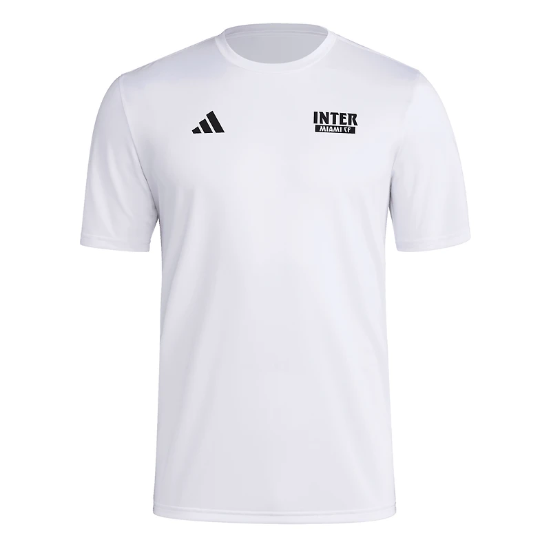 T-shirt cache-cœur blanc adidas Inter Miami CF pour homme