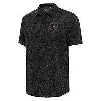 Men's Antigua  Black Inter Miami CF Lush Woven Button-Up Top