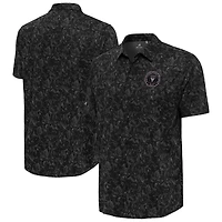 Men's Antigua  Black Inter Miami CF Lush Woven Button-Up Top