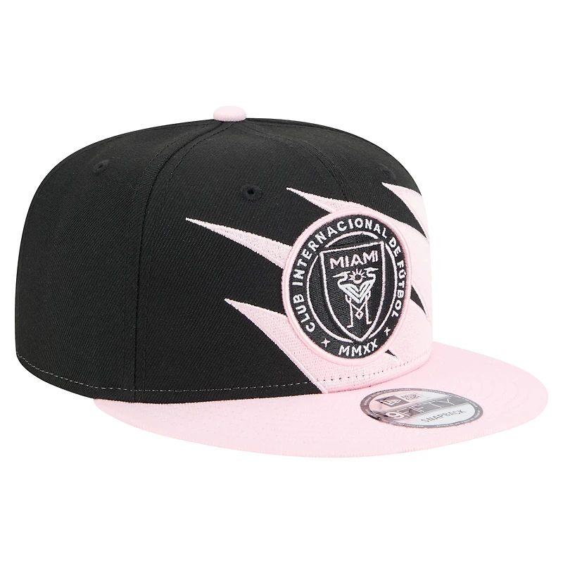 Casquette Snapback 9FIFTY Inter Miami CF Jagged noire/rose clair pour homme New Era