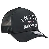 Men's New Era  Black Inter Miami CF Minimalist A-Frame 9FORTY Adjustable Hat