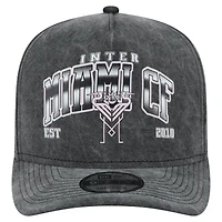 Casquette ajustable New Era noire Inter Miami CF délavée 9FIFTY A-Frame pour homme