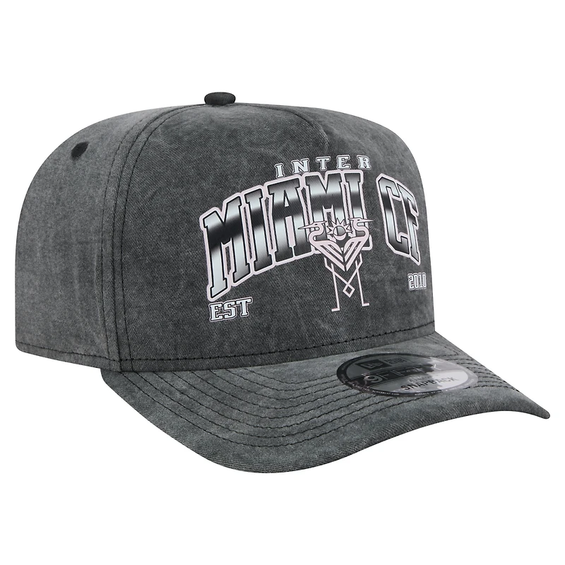 Casquette ajustable New Era noire Inter Miami CF délavée 9FIFTY A-Frame pour homme