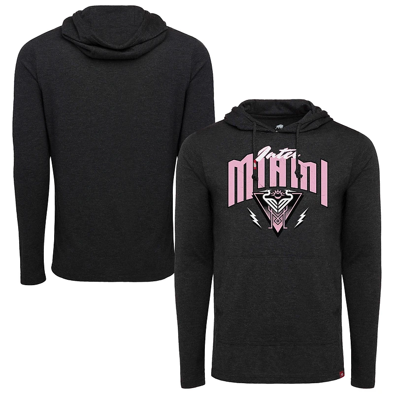 Men's Sportiqe  Black Inter Miami CF Distressed Rowan Pullover Hoodie