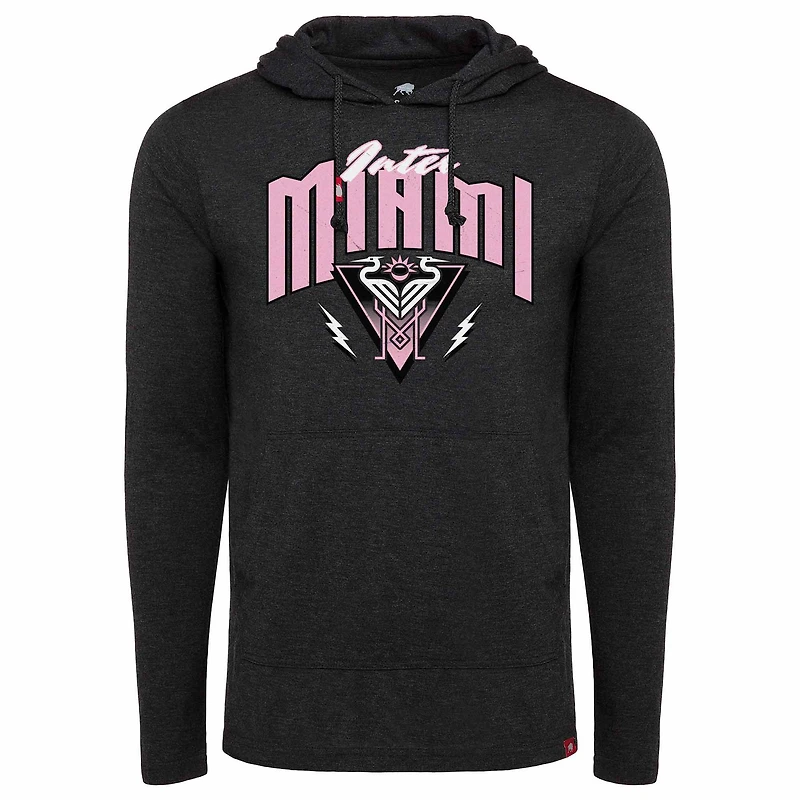Men's Sportiqe  Black Inter Miami CF Distressed Rowan Pullover Hoodie