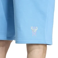Short adidas bleu Inter Miami CF 2025 Archive Collection Essential pour homme