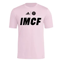 T-shirt adidas rose clair pour homme, pré-match de la Coupe du monde des clubs Inter Miami CF 2025