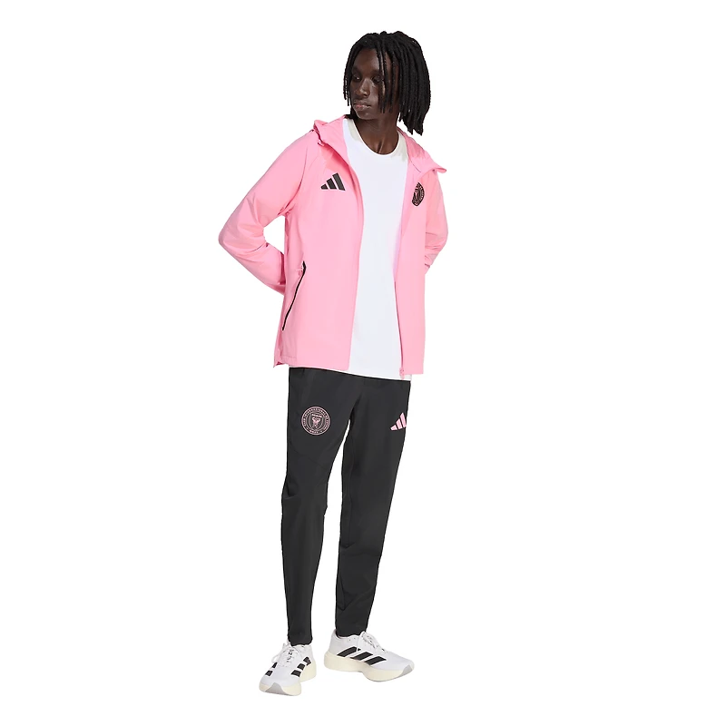 Men's adidas  Light Pink Inter Miami CF Tiro Travel Full-Zip Hooded Windbreaker