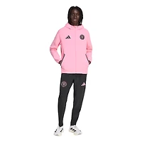 Coupe-vent à capuche zippé adidas Inter Miami CF Tiro Travel rose clair pour homme