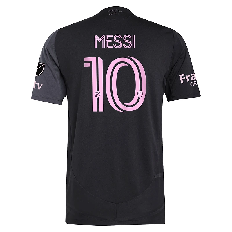 Maillot authentique de joueur adidas Lionel Messi noir Inter Miami CF 2025 « The Fortitude Kit » pour homme