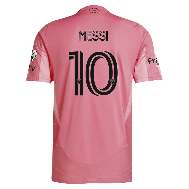 Maillot authentique adidas Lionel Messi rose Inter Miami CF Champions de la Coupe MLS 2025 Euforia pour homme