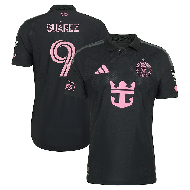 Men's adidas Luis Suárez Black Inter Miami CF 2026 Presagio On-Field Authentic Patch Jersey