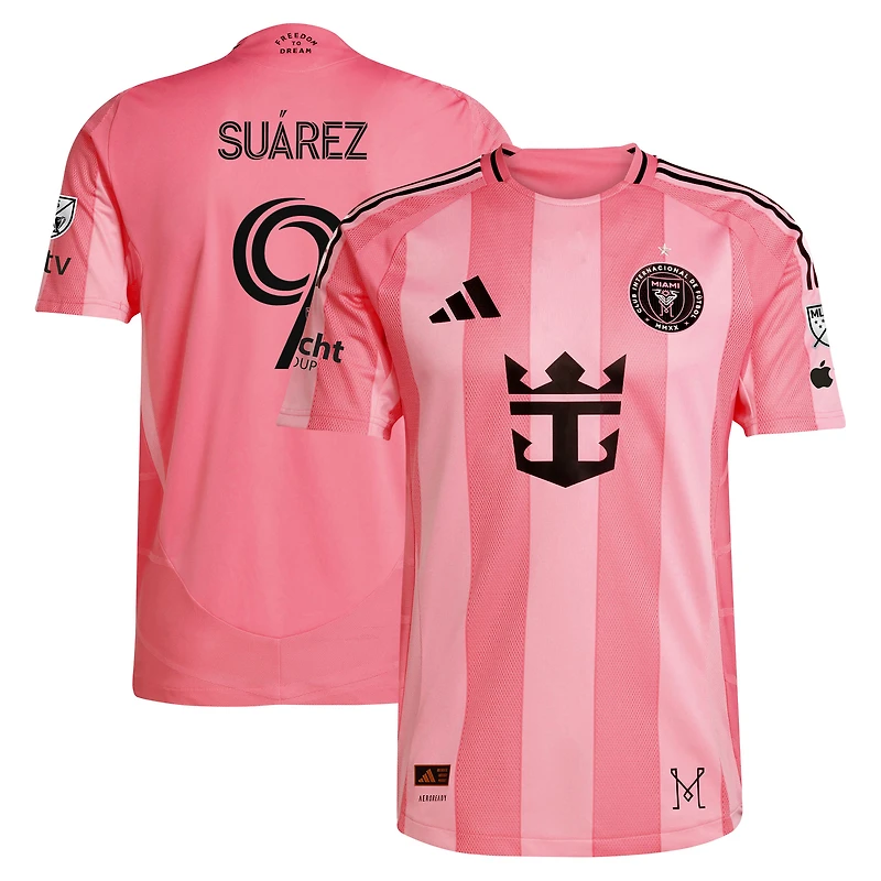 Maillot authentique adidas Luis Suárez rose Inter Miami CF Champions de la Coupe MLS 2025 Euforia pour homme